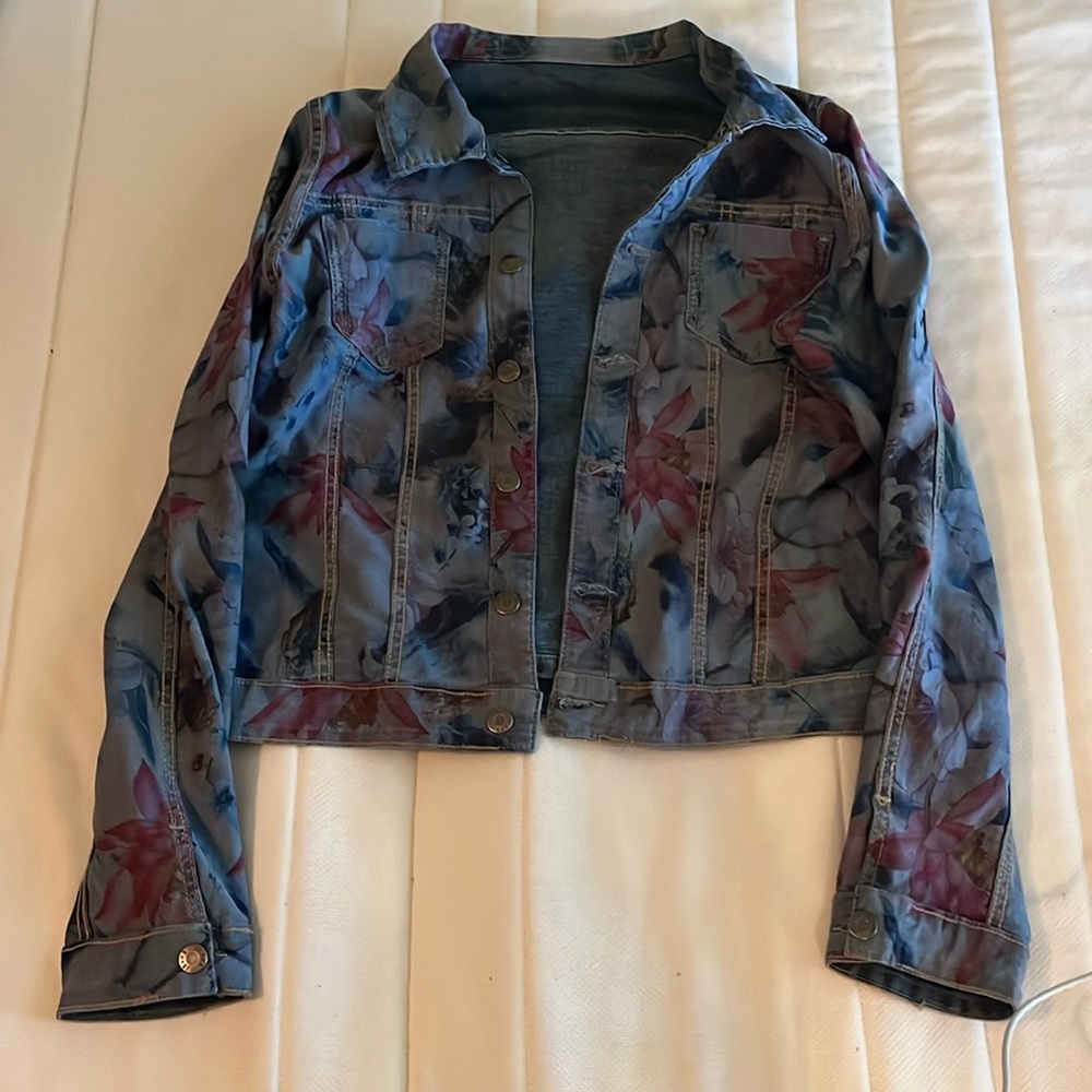 Unique Reversible Floral Denim Jacket by Local New York Artist - medium
